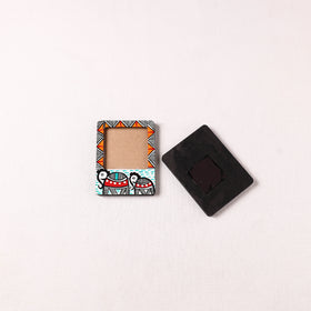 Madhubani Handpainted Wooden Photo Frame Fridge Magnet (Set of 2) 27