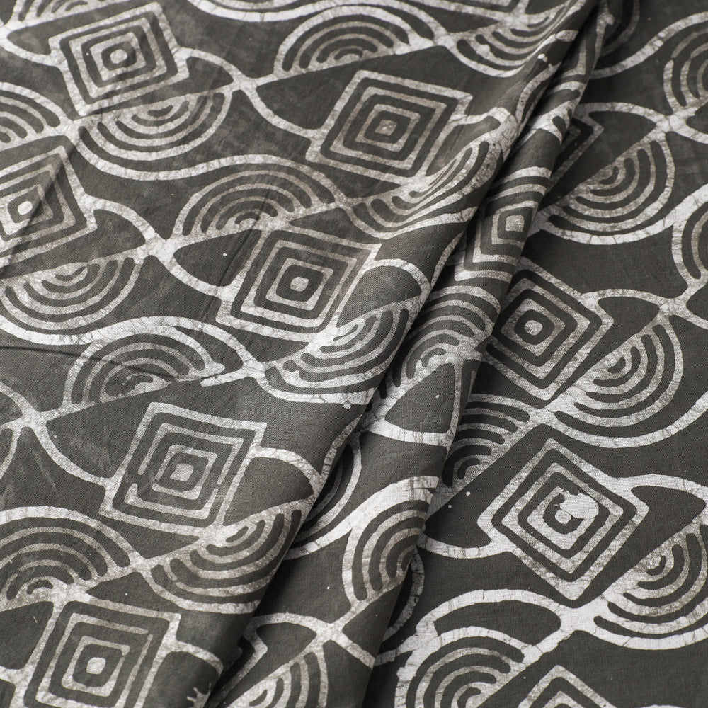 Grey - Hand Batik Printed Pure Cotton Fabric 72