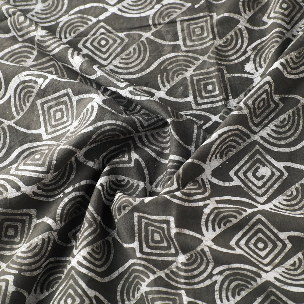 Grey - Hand Batik Printed Pure Cotton Fabric 72