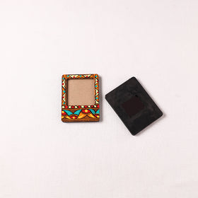 Madhubani Handpainted Wooden Photo Frame Fridge Magnet (Set of 2) 28