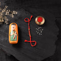 Red - Handcrafted Tribal Dokra Brass Thread Rakhi with Banaras Wood Doll Box 47
