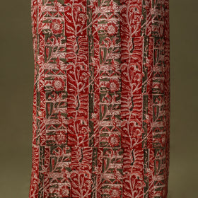 Red Kalamkari Print Cotton Unstitched Kurta Material