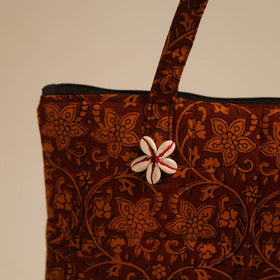  Orange Handcrafted Quilted Cotton Hand Bag