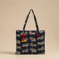  Blue Handcrafted Quilted Cotton Hand Bag