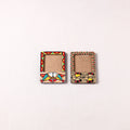Madhubani Handpainted Wooden Photo Frame Fridge Magnet (Set of 2) 32