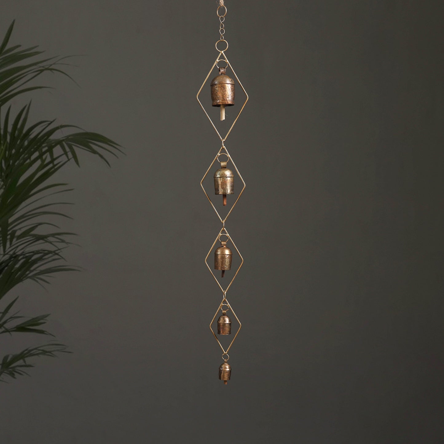 Diamond - Kutch Copper Coated 5 Bells Wind Chimes 22
