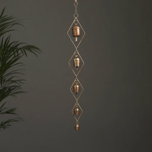 Diamond - Kutch Copper Coated 5 Bells Wind Chimes 22