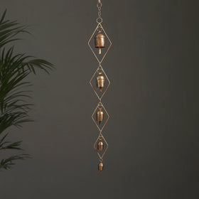 Diamond - Kutch Copper Coated 5 Bells Wind Chimes 22