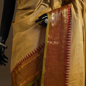 Yellow Kandangi Chettinad Cotton Saree with Border