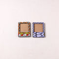 Madhubani Handpainted Wooden Photo Frame Fridge Magnet (Set of 2) 33