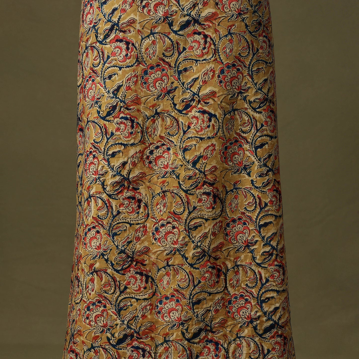 Yellow - kalamkari cotton unstitched kurta material (2.7m)