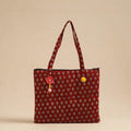  Red Handcrafted Quilted Cotton Hand Bag