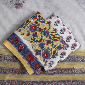 yellow  3pc Sanganeri Block Printed Cotton Suit Material with Kota Doria Dupatta 18 Onine 