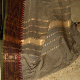 Brown Kandangi Chettinad Cotton Saree with Border
