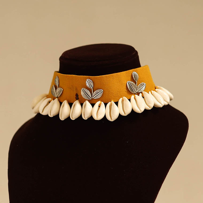 Yellow - german silver fabart choker necklace set