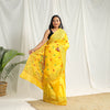  Buy Yellow Bengal Hand Embroidery Silk Nakshi Kantha Saree