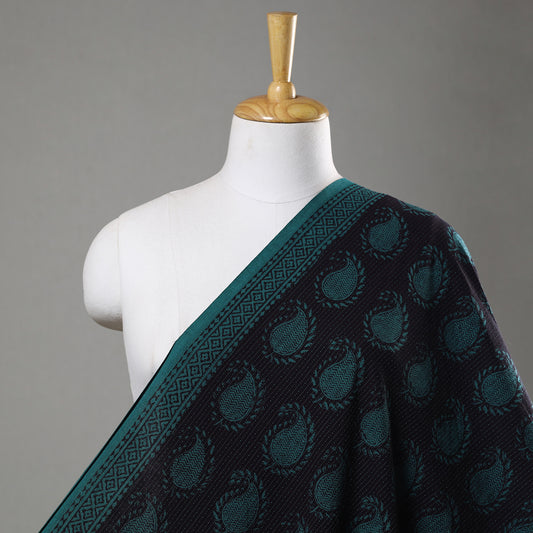 Black - Bagh Block Printed Kantha Style Cotton Fabric 28