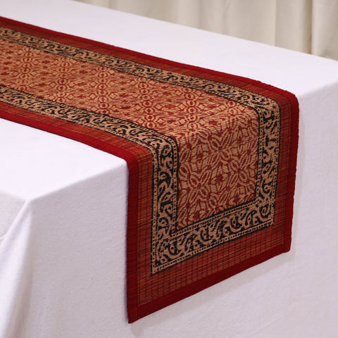 Natural Bamboo Bagh Block Printed Dining Table Runner 02