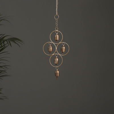 Ring - Kutch Copper Coated 5 Bells Wind Chimes 14