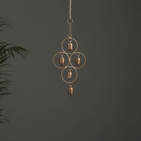 Ring - Kutch Copper Coated 5 Bells Wind Chimes 14