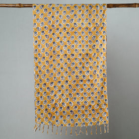 Sanganeri Block Printed Cotton Stole with Tassels 162 Online at iTokri.com