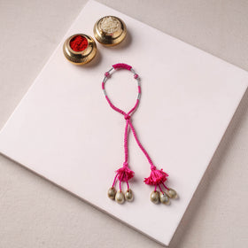 Anant Raksha Thread & Bead Work Lumba Rakhi / Bracelet with Potli 03