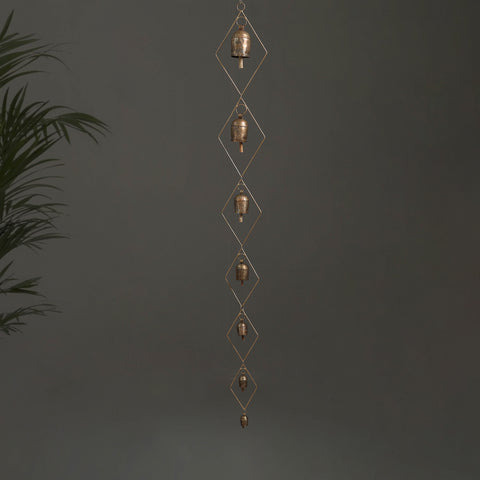 Diamond - Kutch Copper Coated 7 Bells Wind Chimes 16