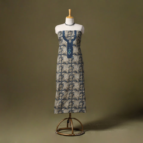 Kalamkari Print Cotton Unstitched Kurta Material