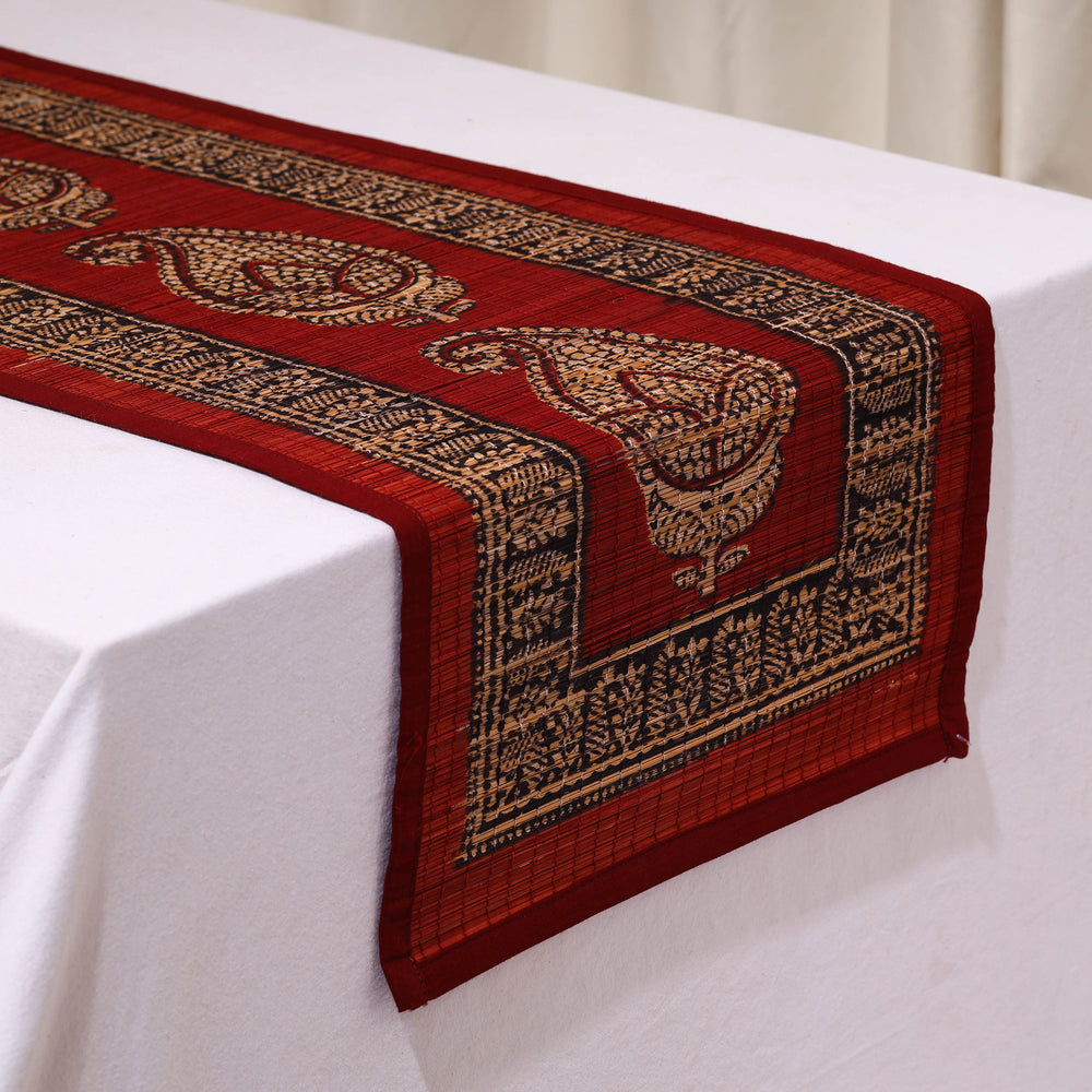 Natural Bamboo Bagh Block Printed Dining Table Runner 07