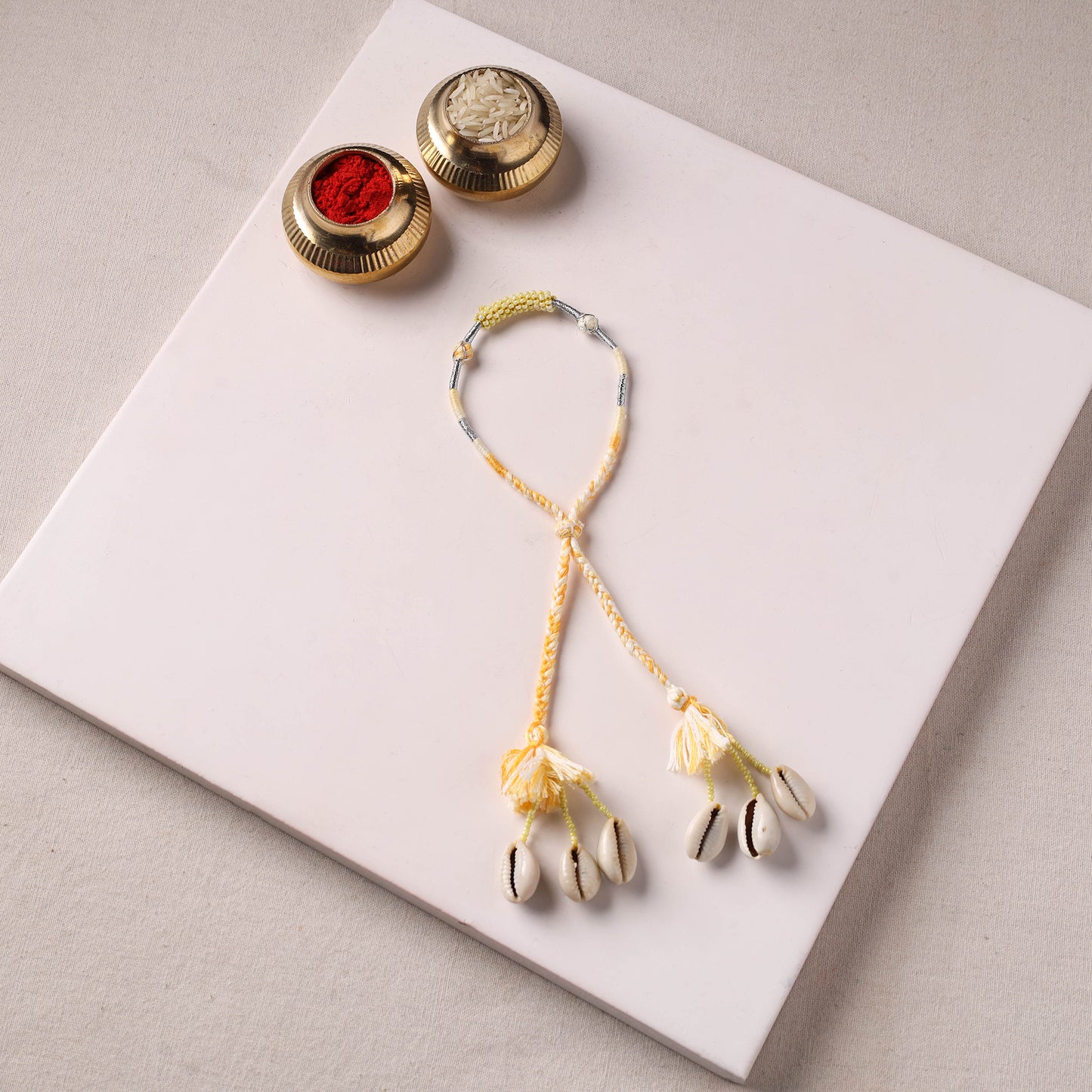 Anant Raksha Thread & Bead Work Lumba Rakhi / Bracelet with Potli 04