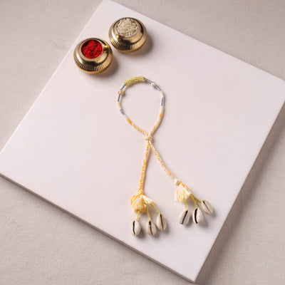 Anant Raksha Thread & Bead Work Lumba Rakhi / Bracelet with Potli 04