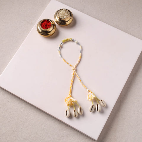 Anant Raksha Thread & Bead Work Lumba Rakhi / Bracelet with Potli 04