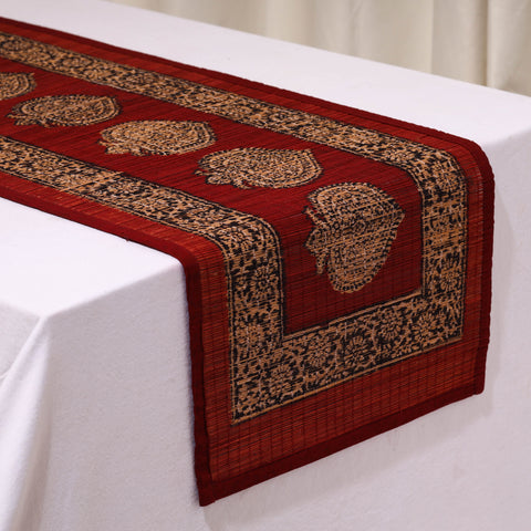 Natural Bamboo Bagh Block Printed Dining Table Runner 11