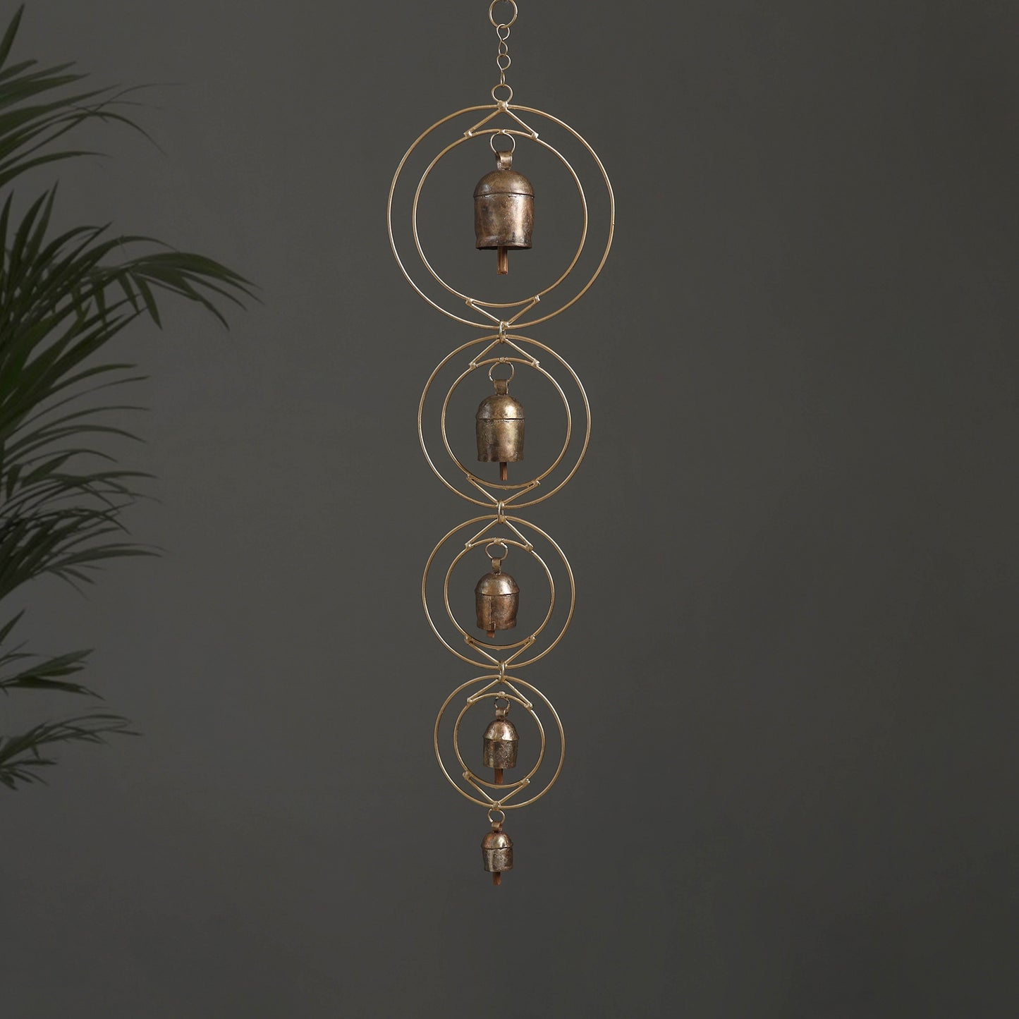 Double Round - Kutch Copper Coated 4 Bells Wind Chimes 18