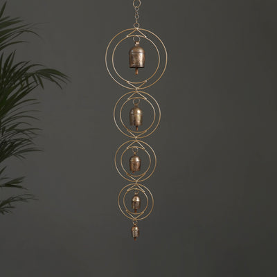 Double Round - Kutch Copper Coated 4 Bells Wind Chimes 18