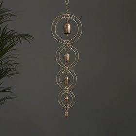 Double Round - Kutch Copper Coated 4 Bells Wind Chimes 18