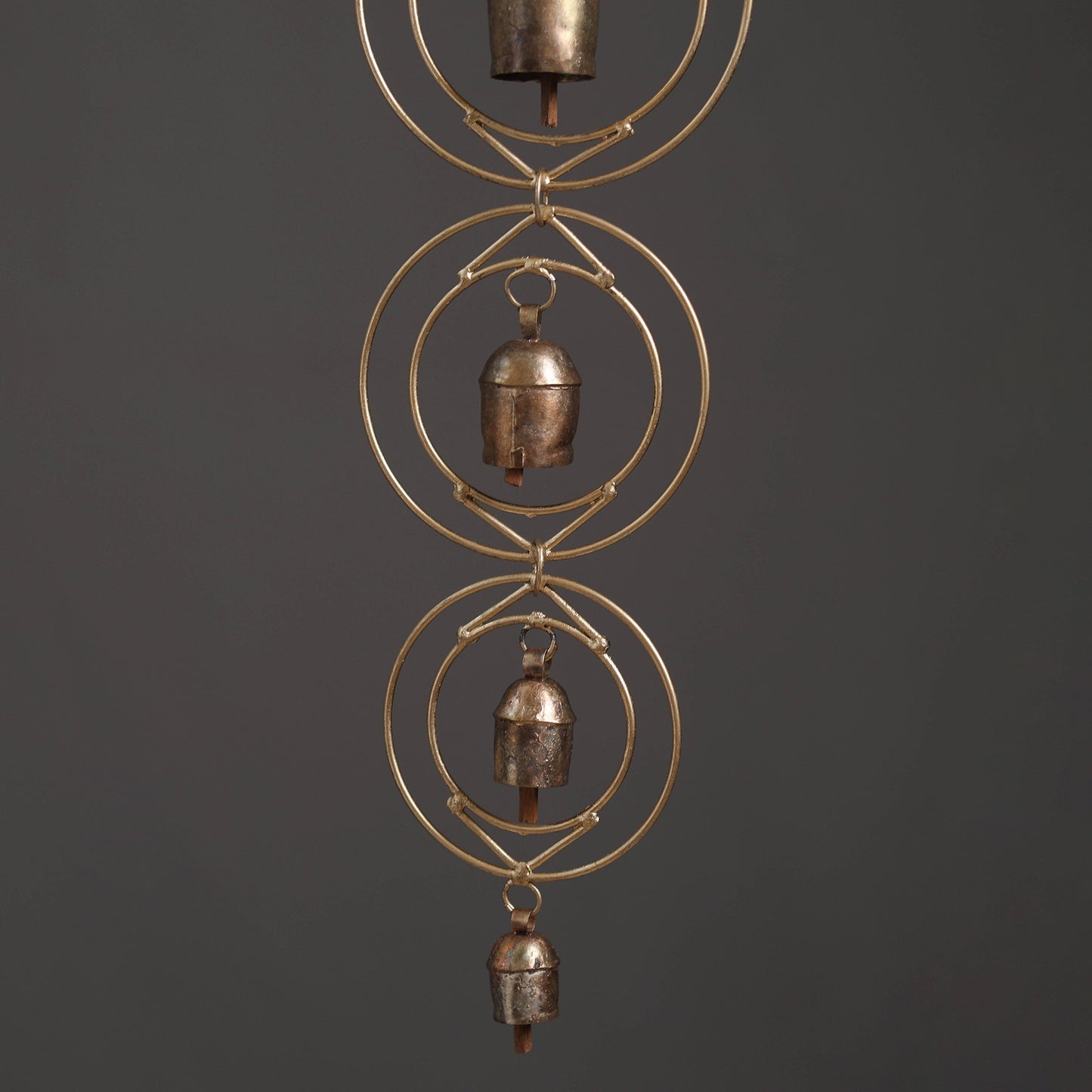 Double Round - Kutch Copper Coated 4 Bells Wind Chimes 18