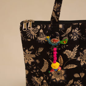  Black Handcrafted Quilted Cotton Hand Bag