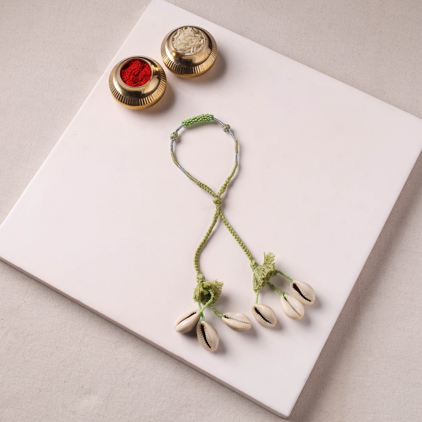 Anant Raksha Thread & Bead Work Lumba Rakhi / Bracelet with Potli 07