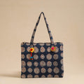  Blue Handcrafted Quilted Cotton Hand Bag