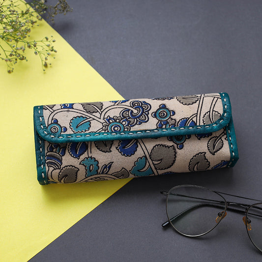 Handcrafted Leather Kalamkari  Block Printed Spectacle Case