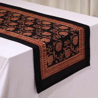 Natural Bamboo Bagh Block Printed Dining Table Runner 19