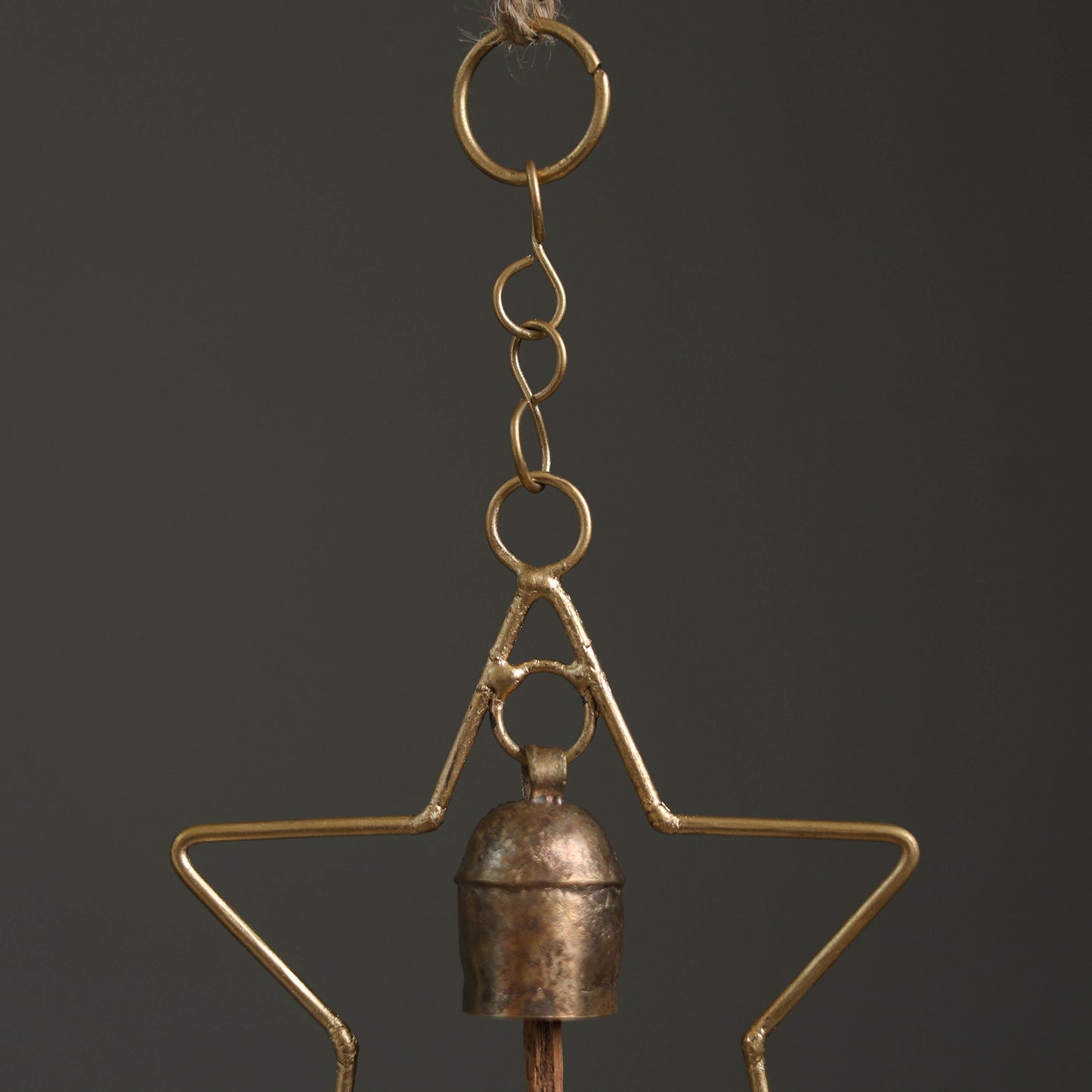 Star - Kutch Copper Coated 2 Bells Wind Chimes 23