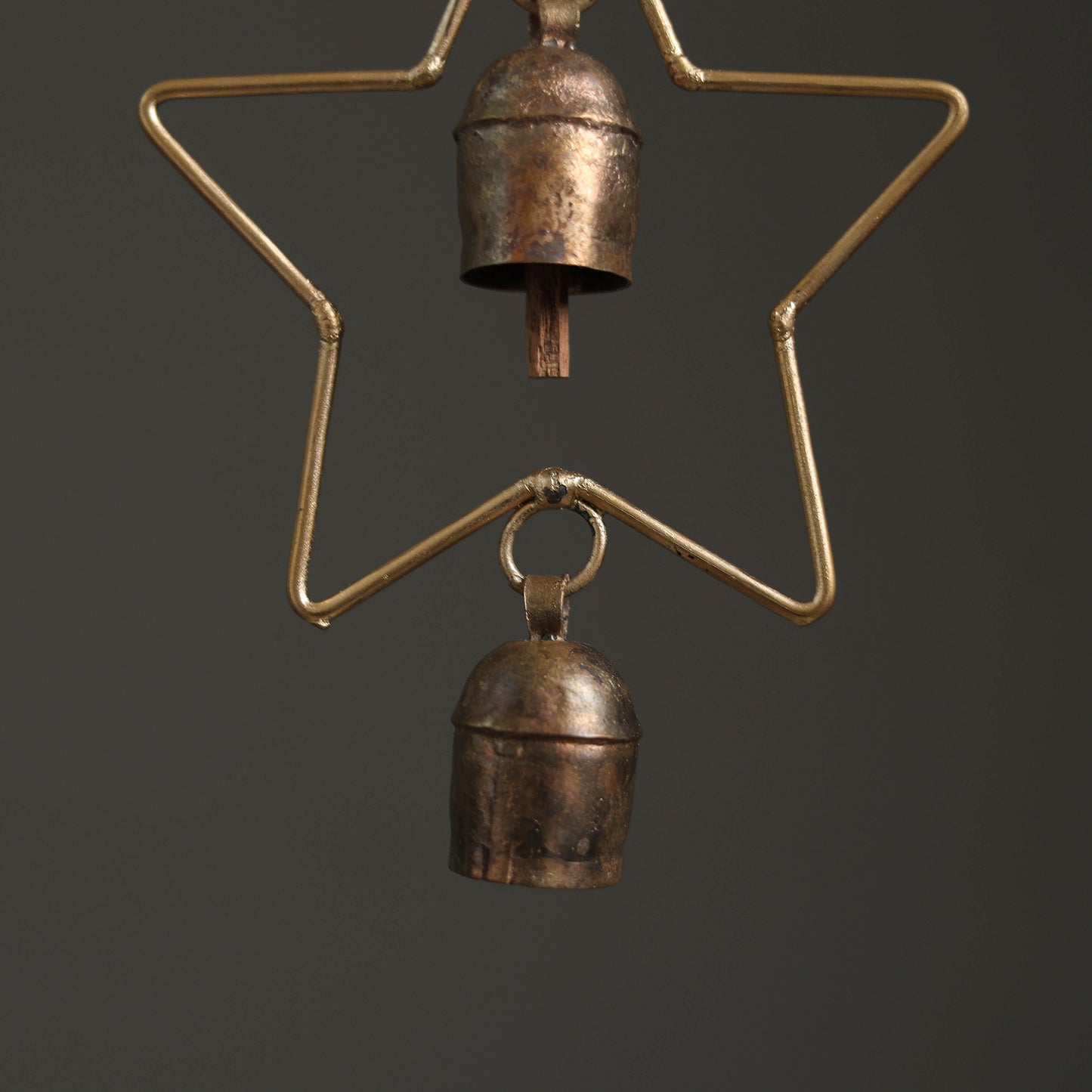 Star - Kutch Copper Coated 2 Bells Wind Chimes 23