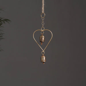 Heart - Kutch Copper Coated 2 Bells Wind Chimes 20