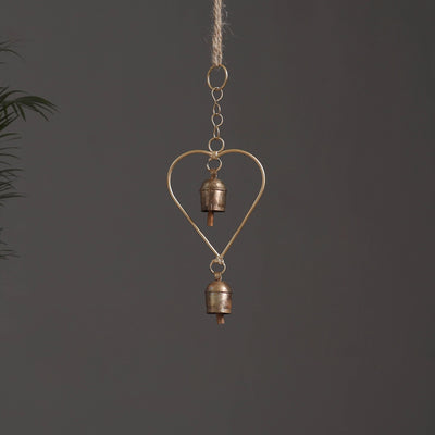 Heart - Kutch Copper Coated 2 Bells Wind Chimes 20