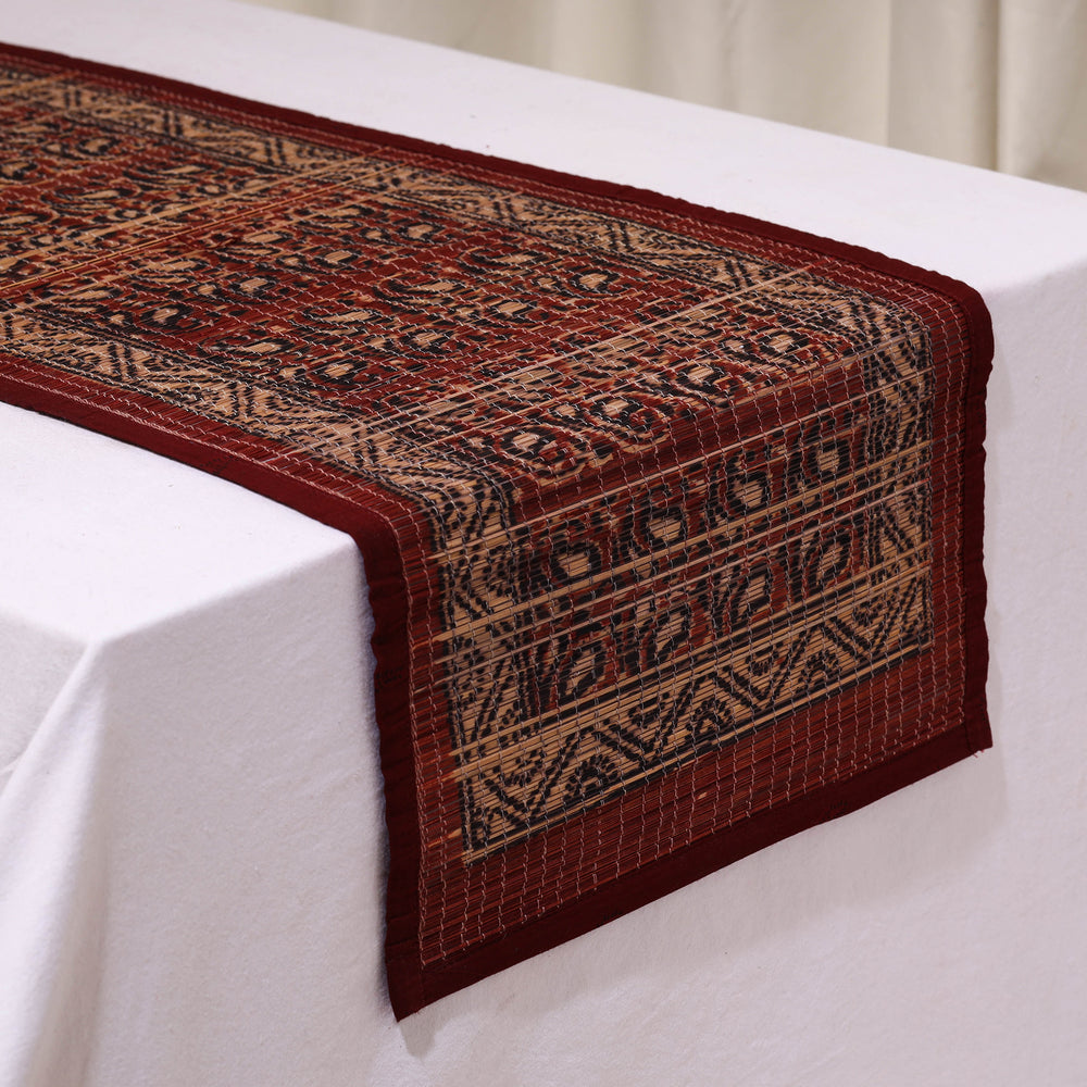 Natural Bamboo Bagh Block Printed Dining Table Runner 23