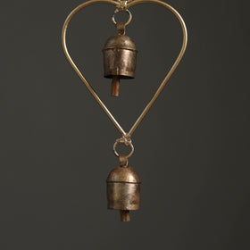 Heart - Kutch Copper Coated 2 Bells Wind Chimes 20