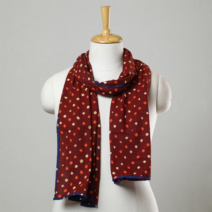 Red - Kutch Tie & Dye Georgette Bandhani Stole 11