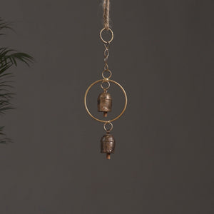 Round - Kutch Copper Coated 2 Bells Wind Chimes 17